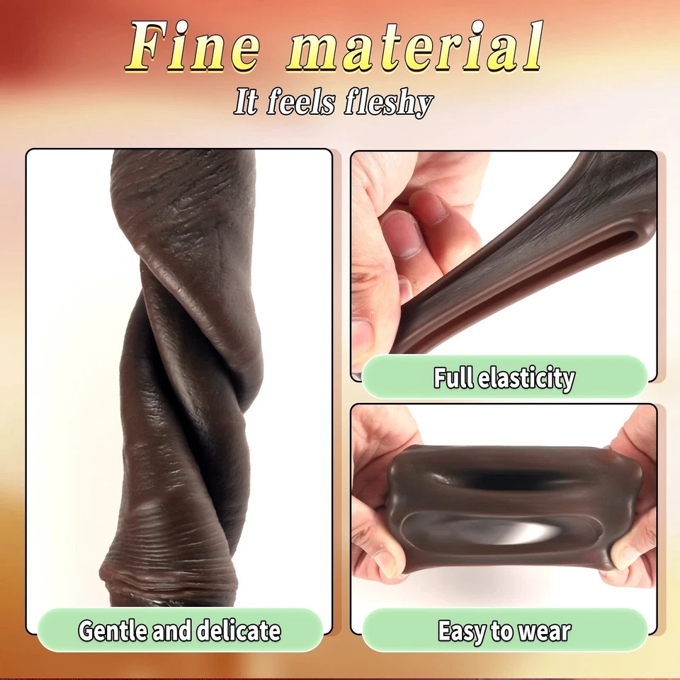 Más grande-masculino-pollo-circunferencia-amplificador-potenciador-pene-extensión-extensor-vaina-manga Foto 4 de 4