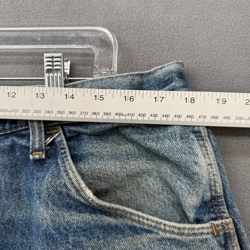 Wrangler FR Riggs Workwear Jeans Mens 38x30 Blue Denim Straight Leg Distressed - Picture 16 of 20