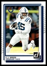 2025 Donruss Base E.J. Speed Indianapolis Colts #284