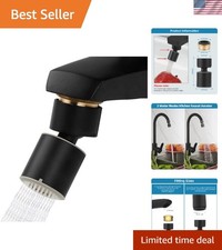 High-Quality Matte Black Faucet Aerator - NSF Certified 2-Flow, Anti-Leak Design