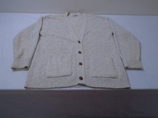 Vintage Lord Jeff Mens Sweater M Grandpa Cardigan Sandstone USA Made 70s 80s