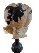 Vintage Halloween tabletop pumpkin with witch