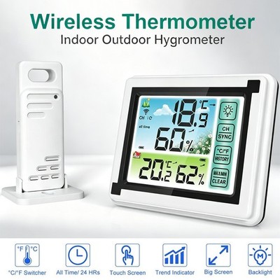 Wireless Digital LCD Indoor & Outdoor Weather Station Clock Calendar Thermometer