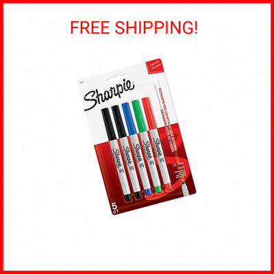 NEW Sharpie 37675PP Permanent Markers Ultra Fine Point Assorted Colors 5 Count
