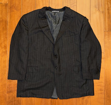 Hickey Freeman Loro Piana Blazer Men 52R Black Wool Tasmanian Super 130s Striped
