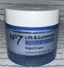 No7 Lift  Luminate Triple Action Night Cream, Full Size 1.69 fl.oz./50 ml. New