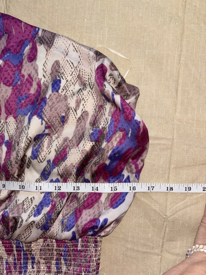 NWOT  Jessica Simpson Maxi Silk Dress One Shoulder Tropical Summer Sexy Sz 6 - Image 3 of 4