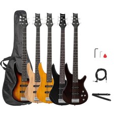 Glarry School Bnad 5 String GIB Basswood Electric Bass Guitar  Bag for Beginner