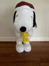 RARE Snoopy Woodstock Door Greeter Free Standing Plush Christmas 2014 NWT Hat 25
