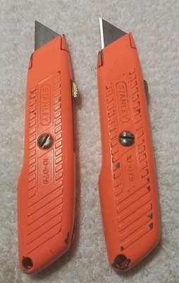 2pc STANLEY 10-179 ORANGE INTERLOCK UTILITY KNIFE ''VINTAGE '' USA  