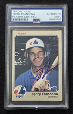 1983 TERRY FRANCONA Signed Fleer Card-EXPOS-INDIANS-BOSTON RED SOX-PSA