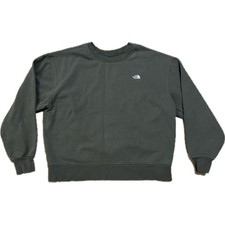 The North Face Womens Crewneck Sweatshirt Green Fleece Pullover XS