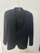 Men  s Armani Collezioni Wool Two Button Tuxedo Black Blazer Jacket Size 42L