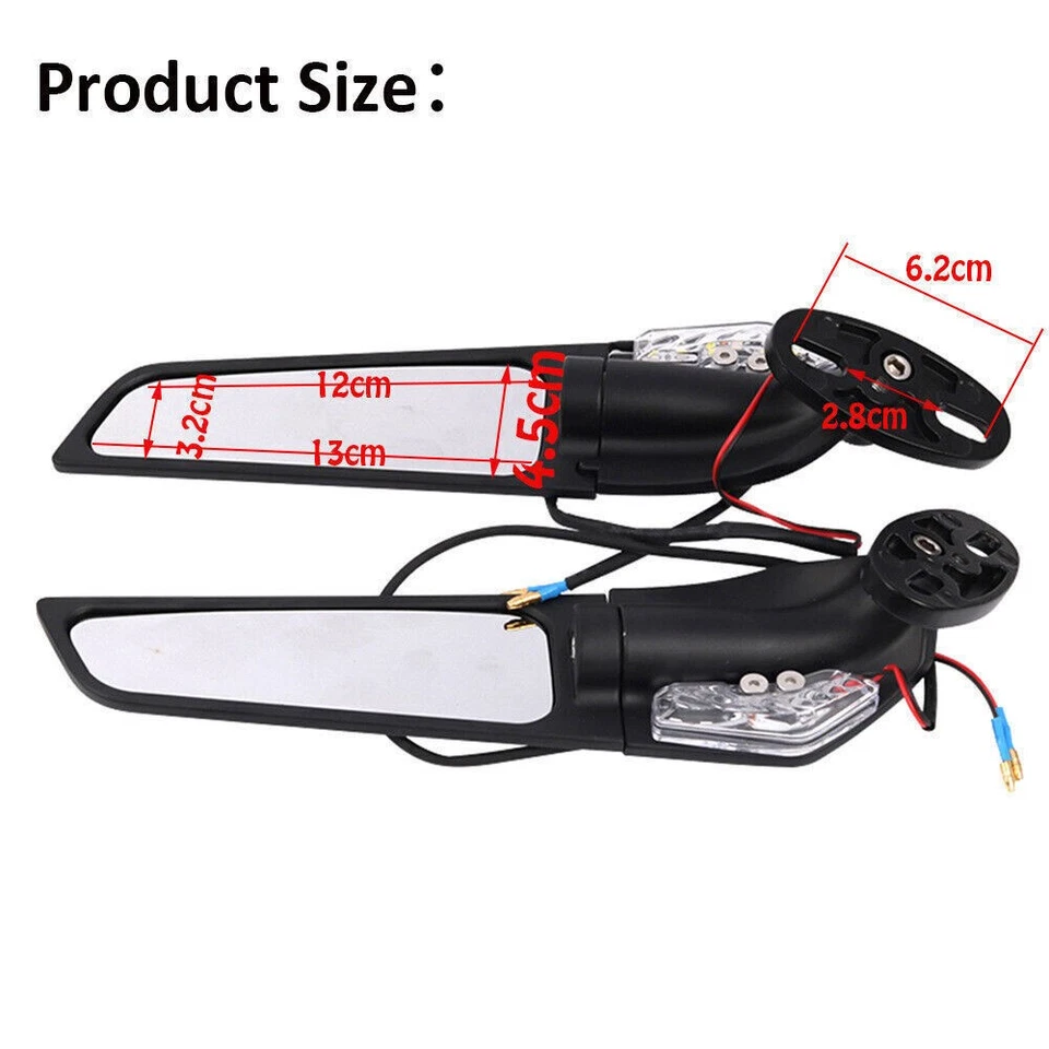Espejo retrovisor de viento de ala ajustable con señal LED para Suzuki GSXR 1000 GSX1300R Foto 2 de 4