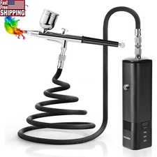 High Pressure Dual Action Airbrush Kit USB Rechargeable Mini Compressor Set