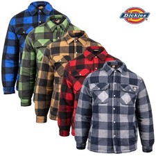 Dickies Portland Shirt Fleece Lined Padded Check Work Shirt Casual Small-3XL
