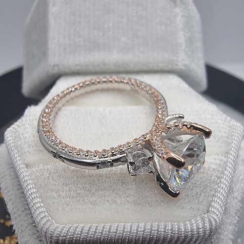 2 Carat Moissanite Engagement Ring Size 6 L 1/2 925 Sterling Silver Engagement - Picture 4 of 5