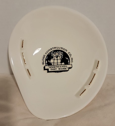 Vintage MCM ceramic ashtray slanted tear drop shaped Globe Construction Co., Inc