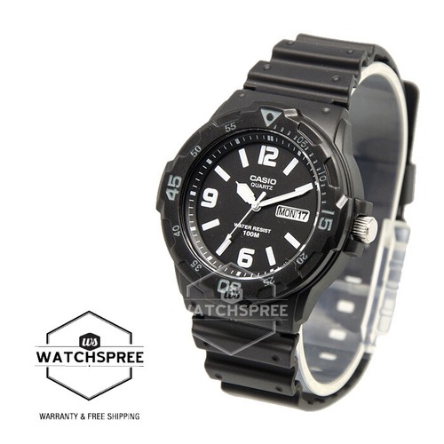 Casio Diver Look Analog Black Resin Band Watch MRW200H-1B2 MRW-200H-1B2 - 第 1/1 張圖片