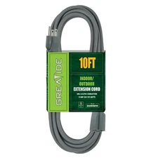 10 Ft Outdoor Extension Cord - 12/3 SJTW Heavy Duty Grey Extension Cable with...