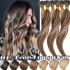 300S Nano Ring Remy Human Hair Extensions Full Head Thick 1g/s Ombre Rings Beads