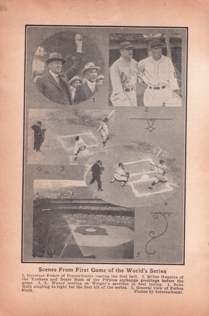 1927 World Series Game 1 - New York Yankees Pirates Babe Ruth Forbes Baseball