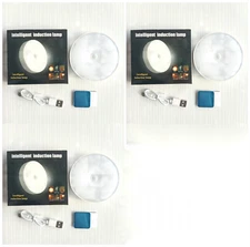 3 PCS Motion Sensor LED Night Light Battery Powered Indoor Closet Wall Cabinet