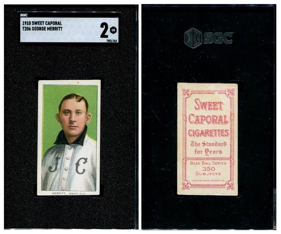 t206 Sweet Caporal 350 George Merritt SGC 2 Tough factory 25 - Jersey City