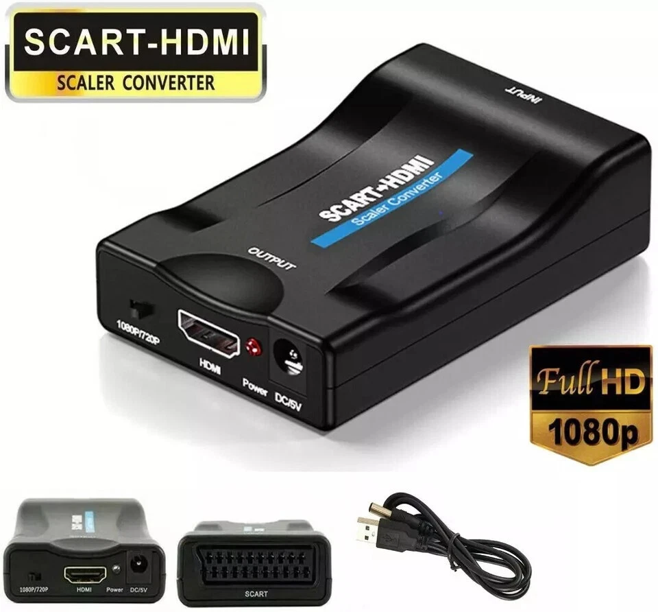 Scart zu HDMI Konverter Adapter Composite Video Audio Adapter SKYBOX DVD 1080P - Bild 2 von 4