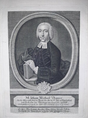 Portrait Johann Michael Degner Germany Baroque Architect Etching 1778