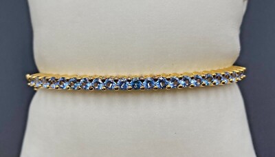 REMY ROTENIER BELLA LUCE VERMEIL GOLD STERLING SILVER 925 TOPAZ BANGLE BRACELET
