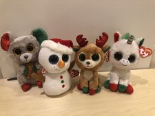 Beanie Boos Christmas with Original tags Lot of 4: Mac Alpine Scoop  Candy Cane
