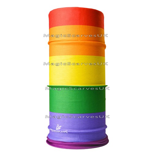 LGBT Pride Rainbow Scarf Cycling Running Snood Neck Warmer Tube Headband Bandana - Picture 15 of 22