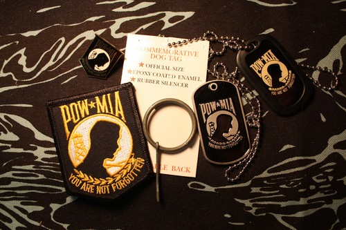 Prisoner of war POW-MIA 5 item lot dog tag VIETNAM WAR military veteran emblem - Picture 4 of 4