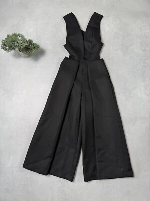 Solace Anna Textured Culotte Jumpsuit Black Size UK 8; US 4