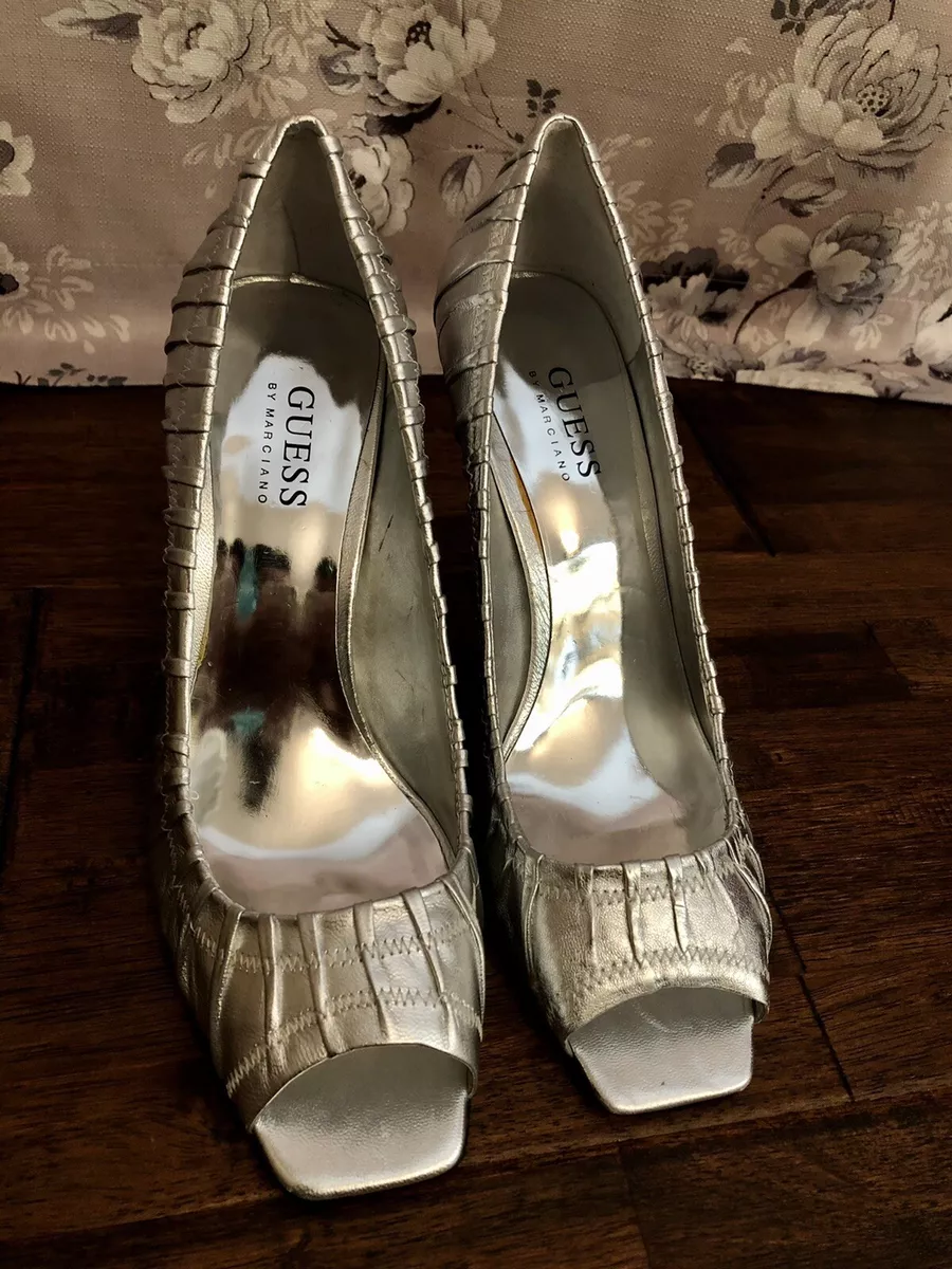 GUESS by MARCIANO Shoes High Evening Silver/Brushed Satin Ladies 8.5 M | eBay