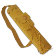 LONGBOW/HORSE BOW/RECURVE/COMPOUND BOW LEATHER SHOULDER BAG BACK ARROW QUIVER