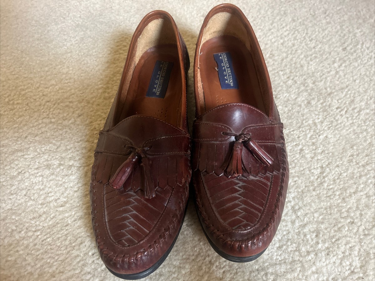 Giorgio Brutini Le Glove Tassel Loafers Mens 10.5 D Black Burgundy Woven Leather GIORGIO BRUTINI Men main image 4