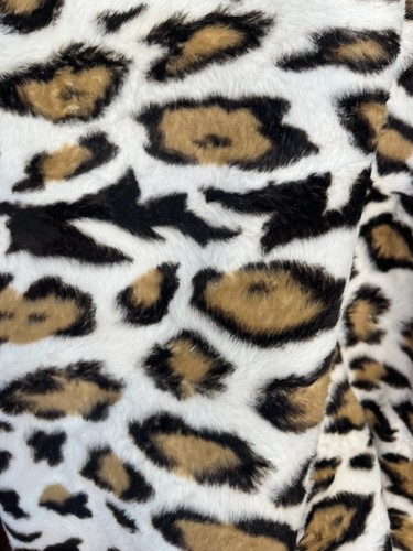 tessuto vintage stampa leopardo anni 50 60 retrò stampa animalier tessuto fuzzy - Foto 8 di 12