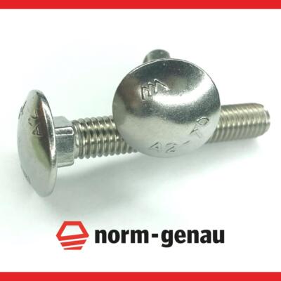 Schlossschrauben DIN 603 Edelstahl V2A rostfrei M5 M6 M8 Torbandschraube A2