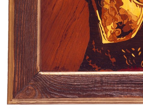 Saint Alexander Nevsky rustic home decor wooden panel marquetry intarsia gift - Picture 3 of 11