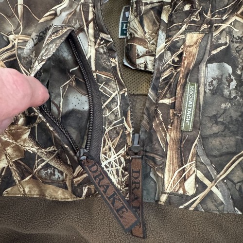 Drake Magnattach Youth Camo & Brown Fleece Half-Zip Pullover Fleece Hoodie 8 - Picture 11 of 18