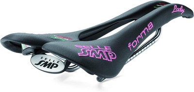 Selle SMP Forma Lady Saddle Black Italian Leather Covering Pink Stitching USA