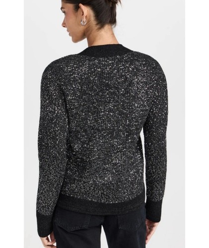 Cárdigan L'Agence Jinny en negro/lentejuelas carbón talla XS NUEVO SIN ETIQUETAS - Imagen 5 de 12