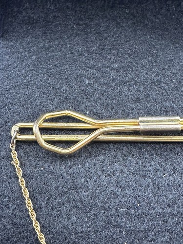 TIE CLIP GOLD PLATED, 10K CHAIN VINTAGE (451) - Picture 14 of 14