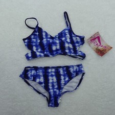 Kanu Surf Swimsuit Girls 6 Blue Tie Dye 2 Piece Bikini Swimwear 1138