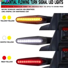 Motorcycle 12-LED Flowing Turn Signal Lights Front Rear Blinker Lamps Accessory