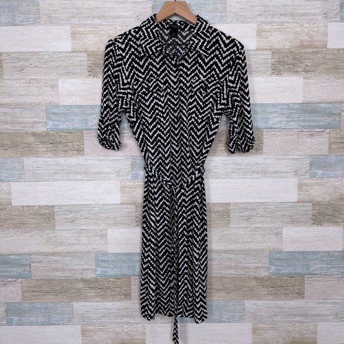 Ann Taylor Chevron Tie Waist Shirt 