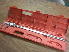24" PRECISION STAINLESS STEEL DIAL CALIPER-HEAVY DUTY 0.001" grad. Depth measure