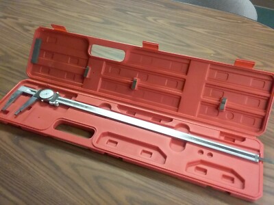 24'' PRECISION STAINLESS STEEL DIAL CALIPER-HEAVY DUTY 0.001'' grad. Depth measure